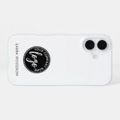シンプルミニマルのロゴ名 iPhone 16ケース (裏面横)