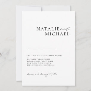 シンプルミニマルの書結婚道 招待状