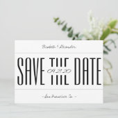 シンプルミニマルはっきりしたタイポグラフィスクリプト セーブザデート (スタンド正面)