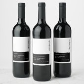 シンプルミニマルはっきりしたリストGeo Black日付を保存 ワインラベル (ボトル)