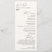 シンプルミニマルアイボリークリーム結婚式 プログラム (正面)