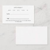 シンプルミニマルアポイントメントカードAny Business 予約カード (正面/裏面)