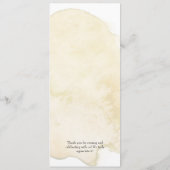 シンプルミニマルイエローウォーター結婚カラーのディナー メニュー (裏面)