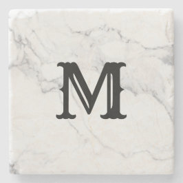 シンプルミニマルイニシャルレターマーブルデザイン ストーンコースター