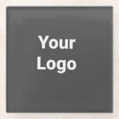 シンプルミニマルエレガントカスタムロゴはこちら会社概要 ガラスコースター (正面)