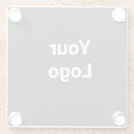 シンプルミニマルエレガントカスタムロゴはこちら会社概要 ガラスコースター (裏面)