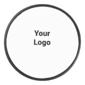 シンプルミニマルエレガントカスタムロゴ アイスホッケーパック (正面)