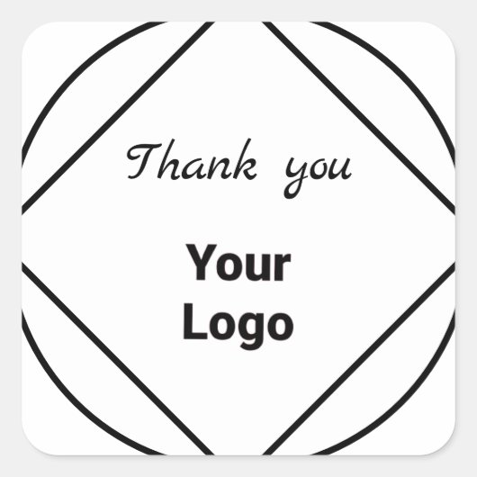 シンプルミニマルエレガントカスタムロゴ スクエアシール (正面)