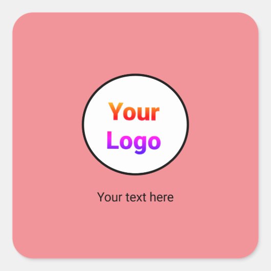 シンプルミニマルエレガントカスタムロゴ スクエアシール (正面)