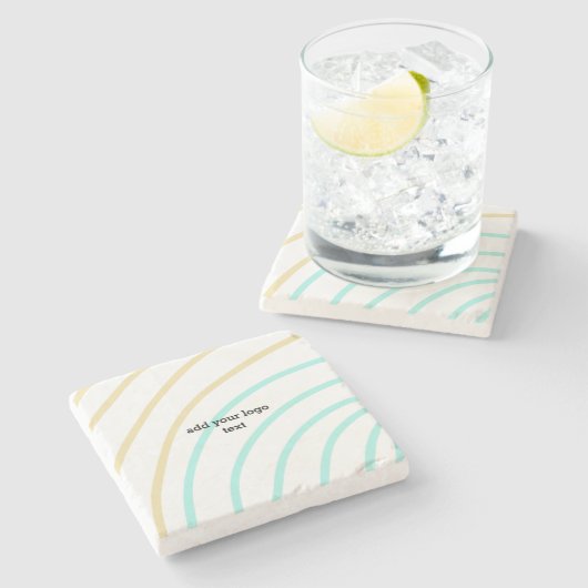 シンプルミニマルエレガントカスタムロゴ ストーンコースター (横)