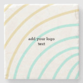 シンプルミニマルエレガントカスタムロゴ ストーンコースター (正面)