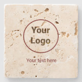 シンプルミニマルエレガントカスタムロゴ ストーンコースター (正面)
