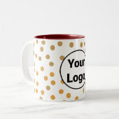 シンプルミニマルエレガントカスタムロゴ ツートーンマグカップ (正面左)