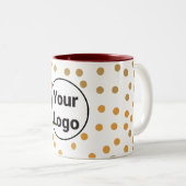 シンプルミニマルエレガントカスタムロゴ ツートーンマグカップ (正面右)