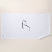 シンプルミニマルエレガントカスタムロゴ ビーチタオル (正面)