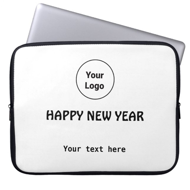 シンプルミニマルエレガントカスタムロゴ ラップトップスリーブ (正面)