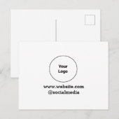 シンプルミニマルエレガントカスタムロゴ 案内ポストカード (正面/裏面)