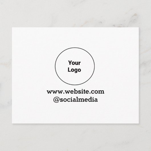 シンプルミニマルエレガントカスタムロゴ 案内ポストカード (正面)
