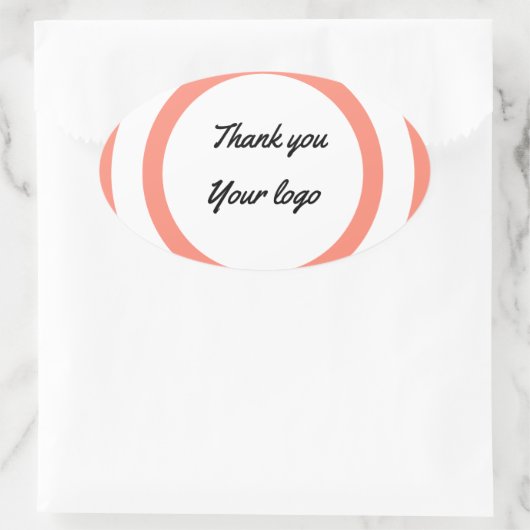 シンプルミニマルエレガントカスタムロゴ 楕円形シール (バッグ)