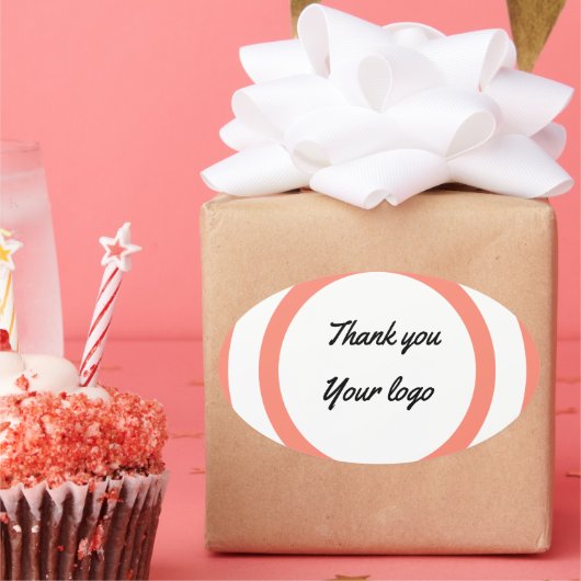 シンプルミニマルエレガントカスタムロゴ 楕円形シール (パーティー)