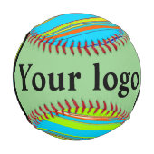 シンプルミニマルエレガントカスタムロゴ 野球ボール (裏面)