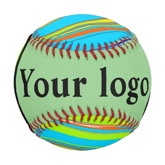 シンプルミニマルエレガントカスタムロゴ 野球ボール (正面)