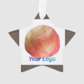 シンプルミニマルエレガントカスタムロゴhere company c オーナメント (裏面)