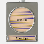 シンプルミニマルエレガントカスタムロゴhere company c シルバープレートバナーオーナメント (正面)