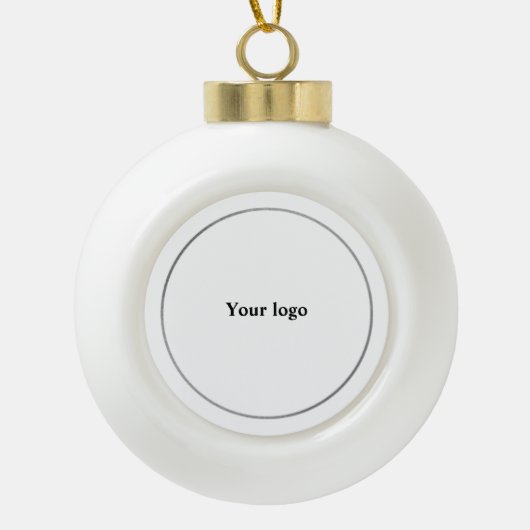 シンプルミニマルエレガントカスタムロゴhere company c セラミックボールオーナメント (正面)