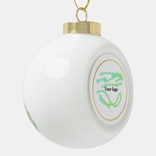 シンプルミニマルエレガントカスタムロゴhere company c セラミックボールオーナメント (左)