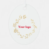 シンプルミニマルエレガントカスタムロゴhere company c メタルオーナメント (正面)