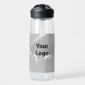 シンプルミニマルエレガントカスタムロゴhere company ph ウォーターボトル (正面)