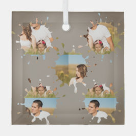 シンプルミニマルエレガントカスタム輪 ガラスオーナメント