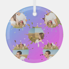 シンプルミニマルエレガントカスタム輪 ガラスオーナメント