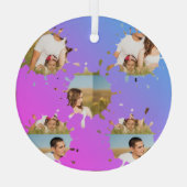 シンプルミニマルエレガントカスタム輪 ガラスオーナメント (裏面)