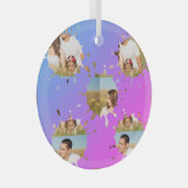 シンプルミニマルエレガントカスタム輪 ガラスオーナメント (正面右)