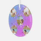 シンプルミニマルエレガントカスタム輪 ガラスオーナメント (正面左)