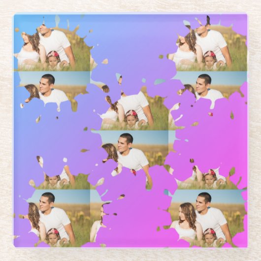 シンプルミニマルエレガントカスタム輪 ガラスコースター (正面)