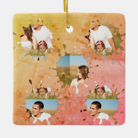 シンプルミニマルエレガントカスタム輪 セラミックオーナメント (正面)