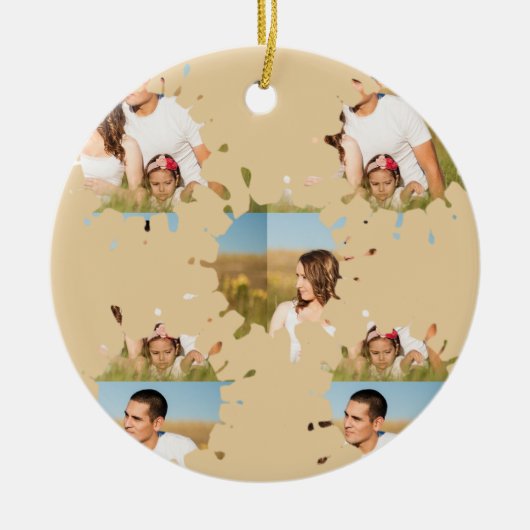 シンプルミニマルエレガントカスタム輪 セラミックオーナメント (正面)