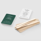 シンプルミニマルエレガントグリーンホワイト結婚式 プログラム ハンドファン (組立なし)