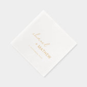 シンプルミニマルエレガントタイポグラフィ結婚スクリプト 箔ナプキン (右)