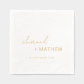 シンプルミニマルエレガントタイポグラフィ結婚スクリプト 箔ナプキン (正面)