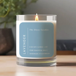 シンプルミニマルエレガントダスキーブルーキャンドルラベル スクエアシール