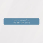 シンプルミニマルエレガントダスキーブルーキャンドルラベル ラベル (デザイン1)