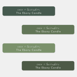 シンプルミニマルエレガントデュスキーグリーンキャンドルラベル ラベル