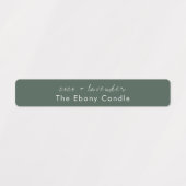 シンプルミニマルエレガントデュスキーグリーンキャンドルラベル ラベル (デザイン1)