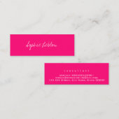 シンプルミニマルエレガントナリストピンクコンサルタント スキニー名刺 (正面/裏面)