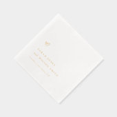 シンプルミニマルエレガントハート結婚の 箔ナプキン (右)