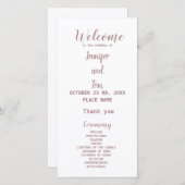 シンプルミニマルエレガントバラ金ゴールド結婚式 (正面/裏面)